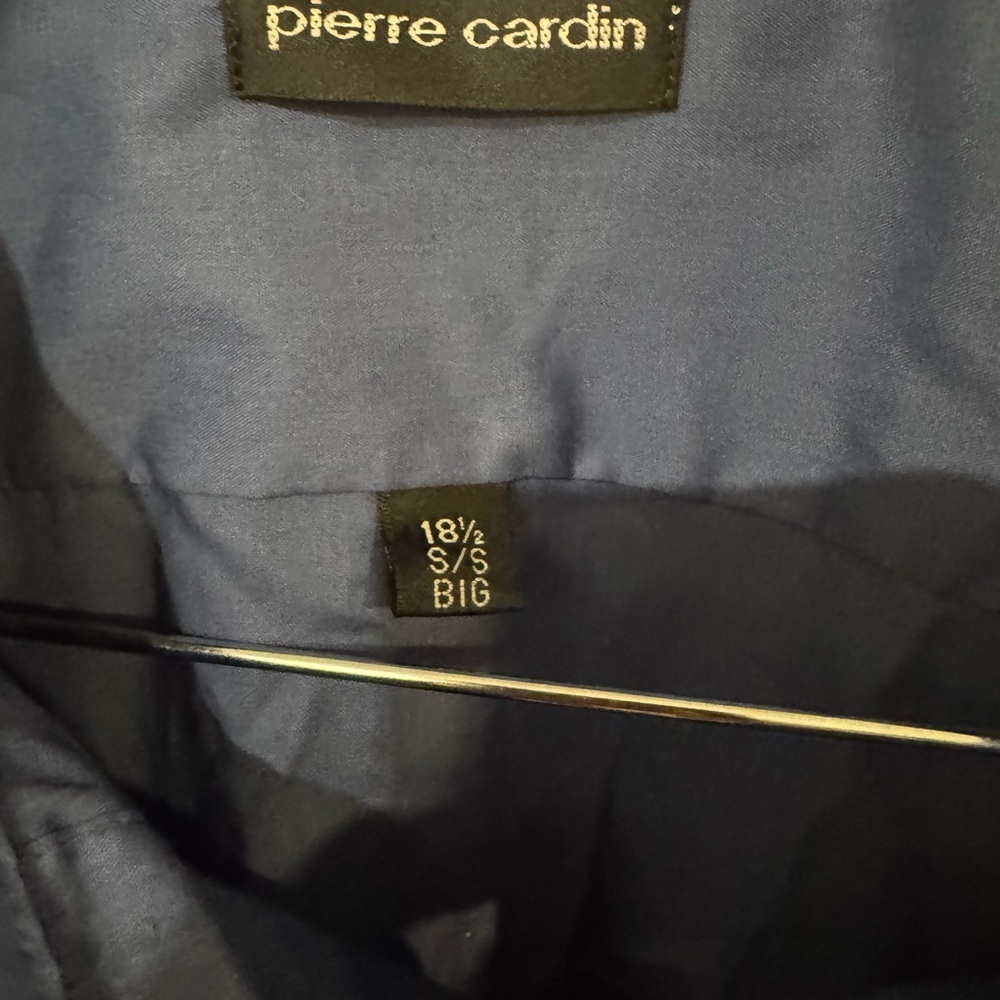 Pierre Cardin Blue Casual Button Down Shirt with Short Sleeves - Picture 3 of 6